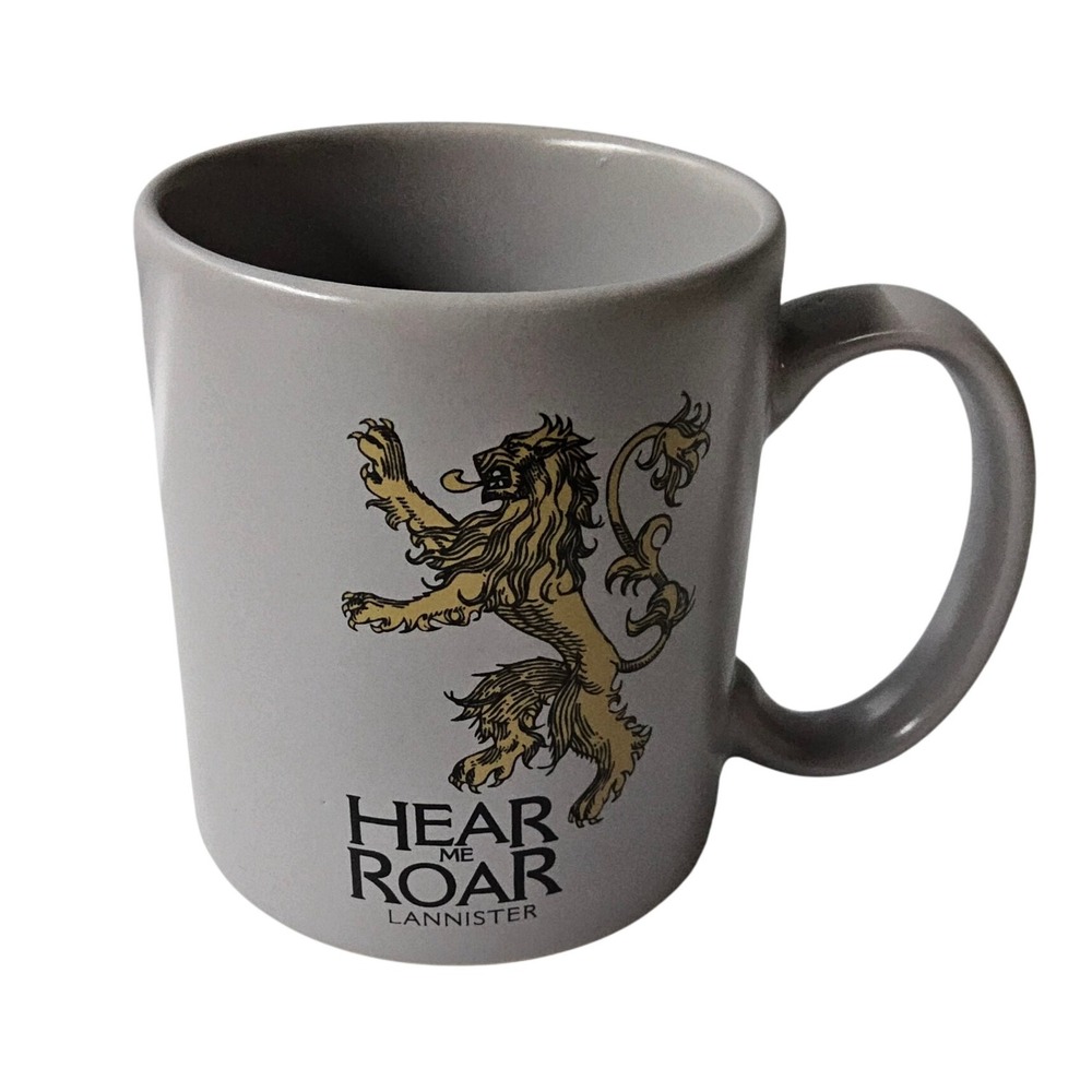 HBO Game of Thrones Mug House Lannister Gray‎ Hear Me Roar Sigil Ceramic Cup